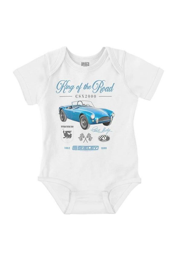 Shelby King of the Road Muscle Car Romper Boys or Girls Infant Baby Brisco Brands NB