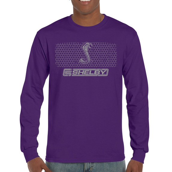 Shelby Logo Honeycomb Grille Long Sleeve T-shirt Mustang Cobra GT Muscle Car GT500 GT350 Performance Powered by Ford