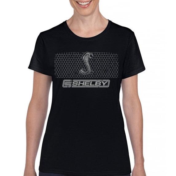 Shelby Logo Honeycomb Grille T-Shirt Mustang Cobra GT Muscle Car GT500 GT350 Performance Powered by Ford Women's Tee