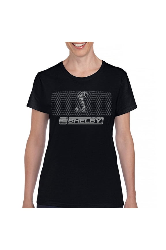 Shelby Logo Honeycomb Grille T-Shirt Mustang Cobra GT Muscle Car GT500 GT350 Performance Powered by Ford Women's Tee