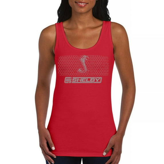 Shelby Logo Honeycomb Grille Women's Tank Top Mustang Cobra GT Muscle Car GT500 GT350 Performance Powered by Ford