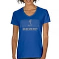 thumbnail image 1 of Shelby Logo Honeycomb Grille Women's V-Neck T-shirt Mustang Cobra GT Muscle Car GT500 GT350 Performance Powered by Ford Tee, 1 of 7