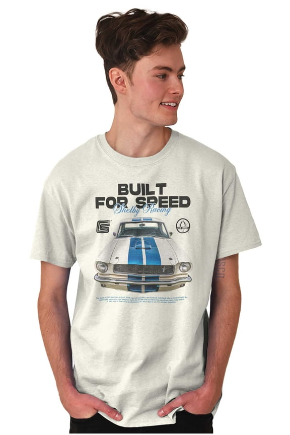 Shelby Racecar Built For Speed Men's Graphic T Shirt Tees Brisco Brands S