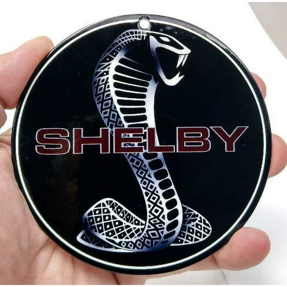 Shelby Round Steel Sign - Black / Maroon