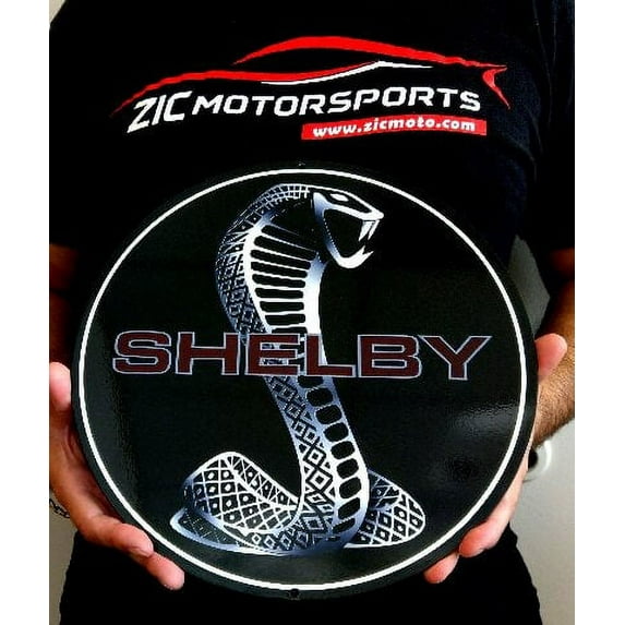 Shelby Round Steel Sign - Black / Maroon