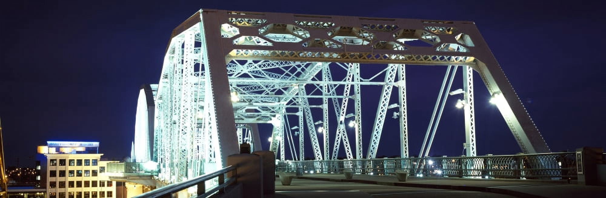 Shelby Street Bridge at night Nashville Tennessee USA Canvas Art - Panoramic Images (27 x 9)