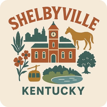 Shelbyville Kentucky Keepsakes Souvenir Vinyl Sticker – Destination Travel Keepsake Collectible (3-Inches Wide)