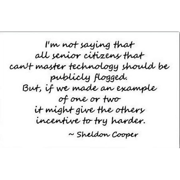 Sheldon Cooper Quote Picture Art - Bedroom Decoration Murl Image - Peel & Stick Sticker - Vinyl Wall Decal