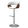 thumbnail image 1 of Sheldon Modern Adjustable Swivel Bar Stool in White Vegan Faux Leather, 1 of 13