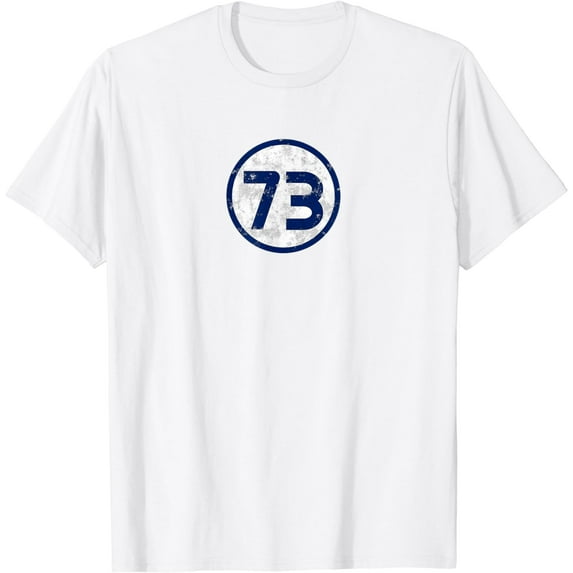 Sheldon Nerdy Number 73 Blue Circle Math Science Teacher T-Shirt
