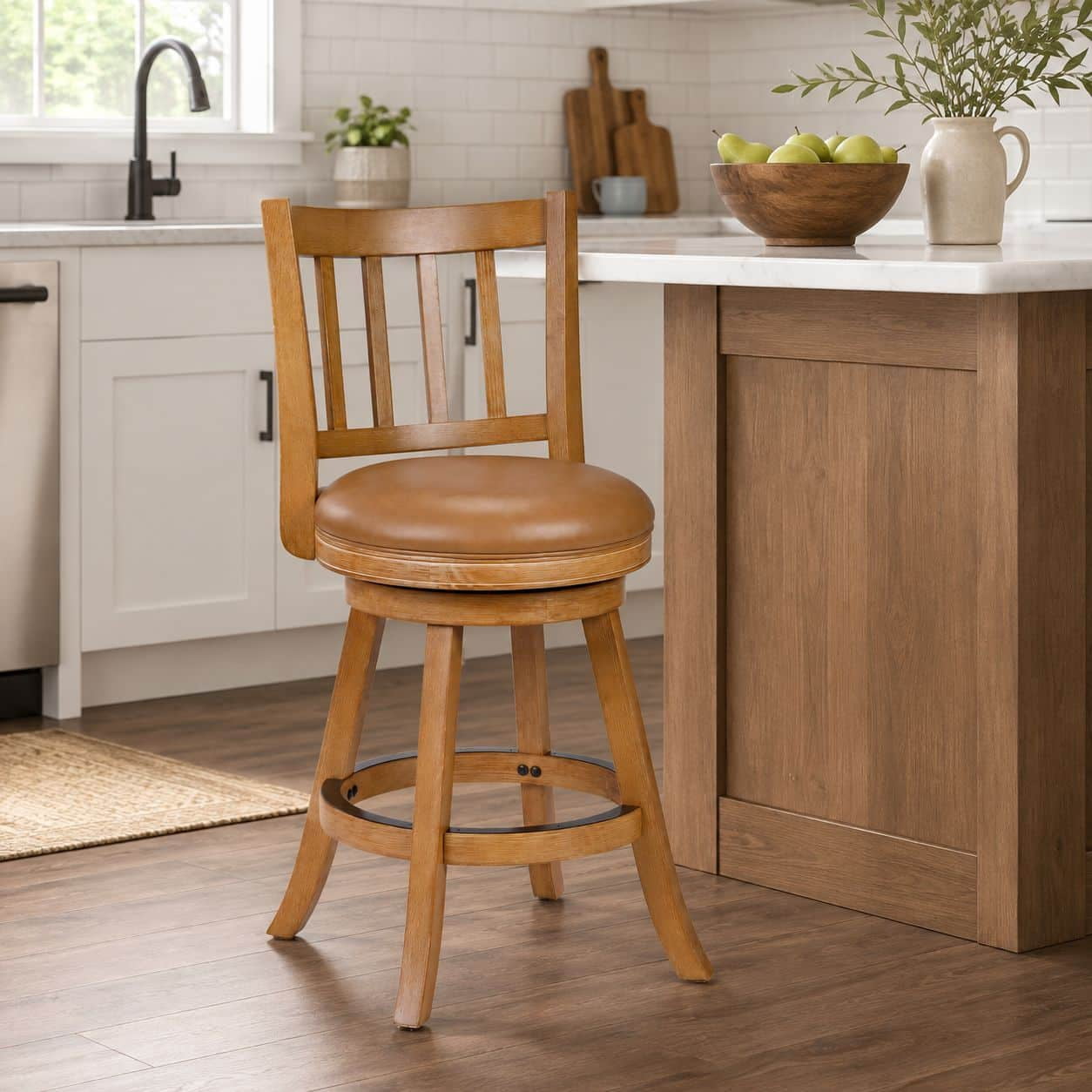 Sheldon Swivel Counter Stool - Driftwood Wire-Brush