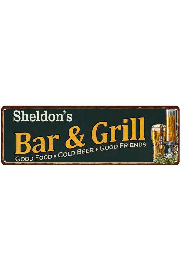Sheldon's Bar and Grill Sign Man Cave Decor 8x24 Gift 108240055443