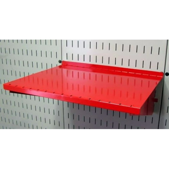 Shelf 12in Deep Pegboard Shelf Assembly Pegboard and Slotted Tool Board - Red
