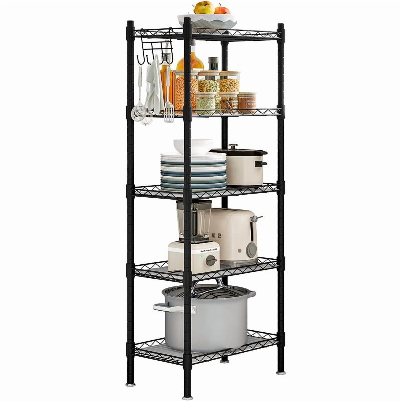 Shelf 5 Wier Metal Storage Rack Shelving Unit Organizer for Kitchen ...