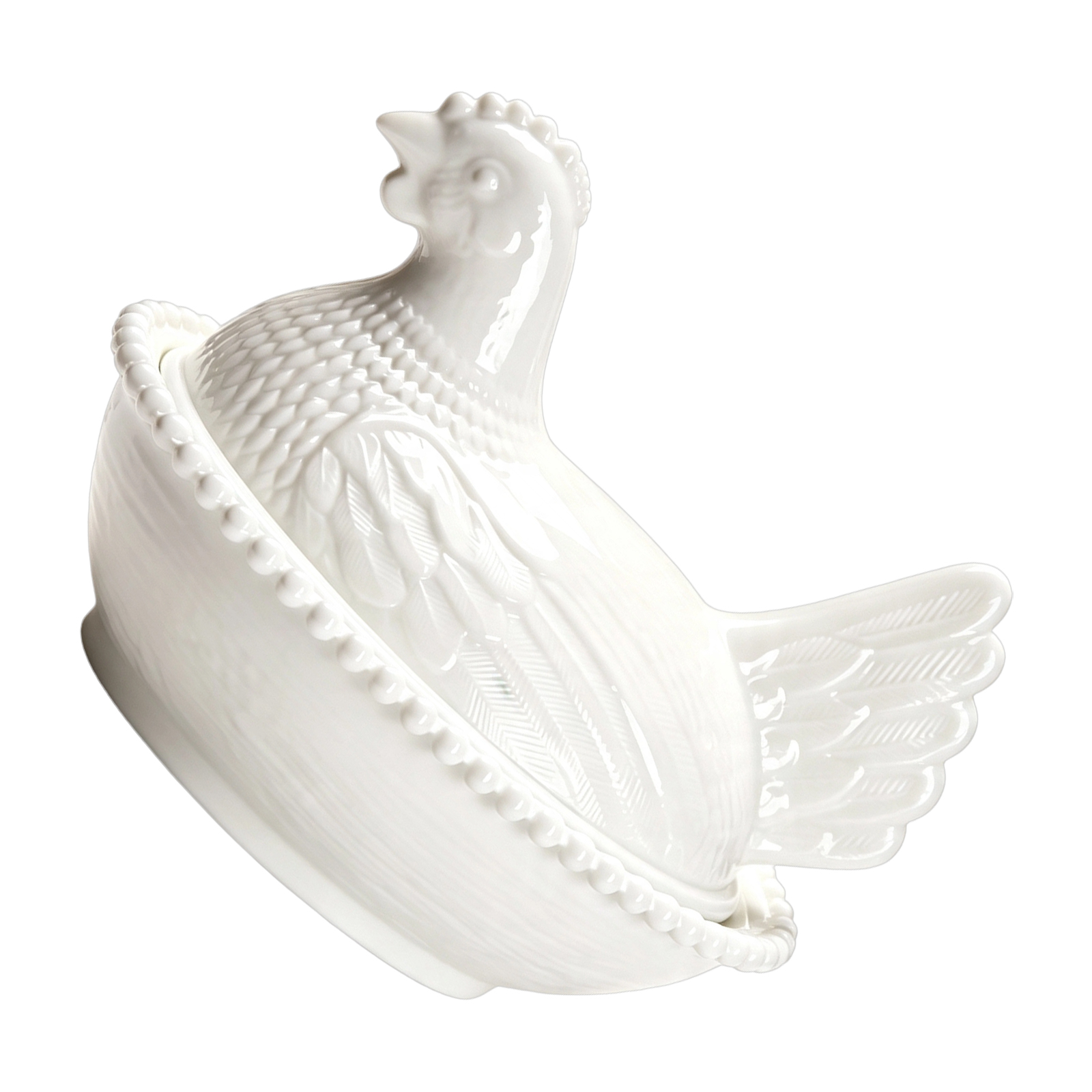 Shelf Accent Covered Bowl, Chicken Figurine Container for Sideboard Entry Console Styling, Small Keeper Curio with Cover