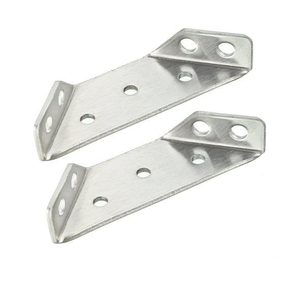 Shelf Angle Bracket Joining Support Corner Brace, 50mm x 50mm,Stainless Steel Silver Tone, 2 Pcs
