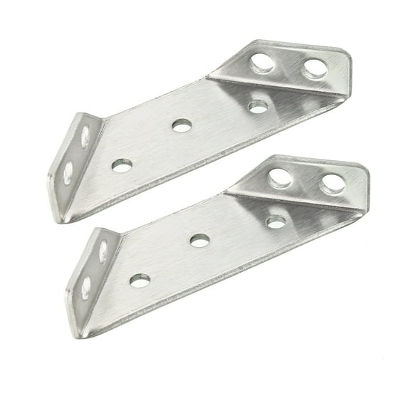 Shelf Angle Bracket Joining Support Corner Brace, 50mm x 50mm,Stainless Steel Silver Tone, 6 Pcs