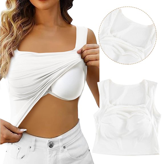 Shelf Bra Camisoles Adjustable Spaghetti Strap Tank Tops Basic Layer 510 Crop Top Set Women Back Shirt Women