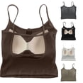 thumbnail image 1 of Shelf Bra Camisoles Adjustable Spaghetti Strap Tank Tops Basic Layer Back Cropped Tops, 1 of 4