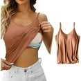 thumbnail image 1 of Shelf Bra Camisoles Adjustable Spaghetti Strap Tank Tops Basic Layer Womens Pleated Tube Top Skin Tone Shirt Strapless Undershirt Tray for Multiple Glasses Light Tan Shirts for Women Tube Top Swimsuit, 1 of 7
