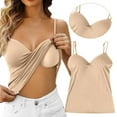 thumbnail image 1 of Shelf Bra Camisoles Adjustable Spaghetti Strap Tank Tops Basic Layer, 1 of 5