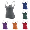 thumbnail image 1 of Shelf Bra Camisoles Adjustable Spaghetti Strap Tank Tops Basic Layer, 1 of 7