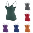 thumbnail image 1 of Shelf Bra Camisoles Adjustable Spaghetti Strap Tank Tops Basic Layer, 1 of 7