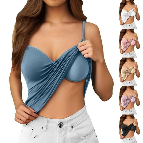 Shelf Bra Tank Tops for Women Adjustable Spaghetti Strap Yoga Shirts Basic Padded Tank Tops Undershirts Built in Bra Pink, Size XXXL