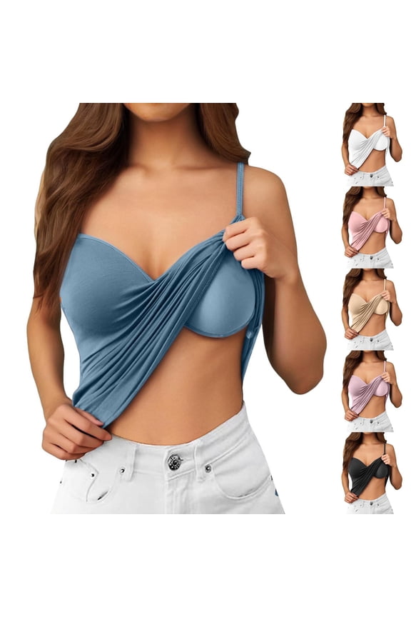 Shelf Bra Tank Tops for Women Adjustable Spaghetti Strap Yoga Shirts Basic Padded Tank Tops Undershirts Built in Bra Purple, Size M