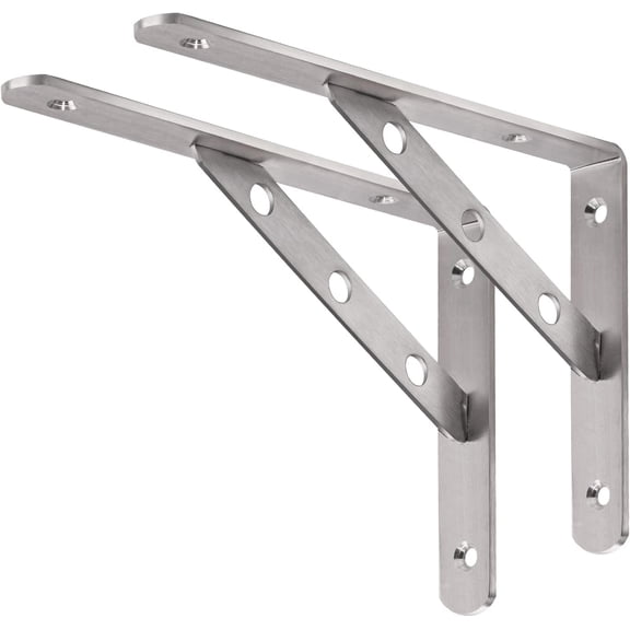 Shelf Bracket Stainless Steel, Heavy Duty Solid Shelf Support, Max Load: 550lb, Corner Brace Joint Right Angle Bracket, DIY L Bracket