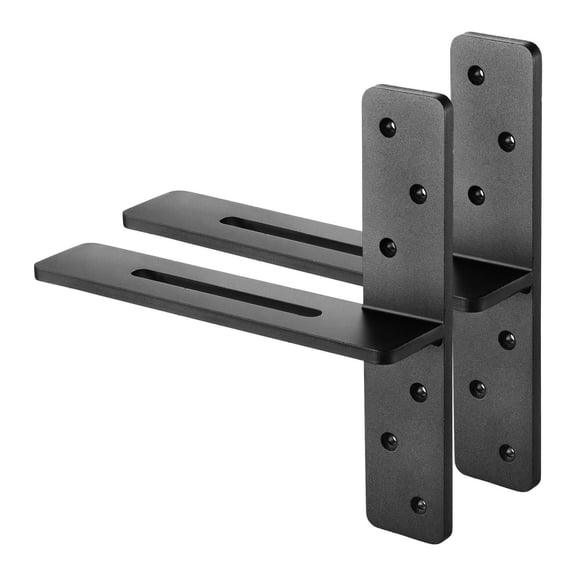 Shelf Brackets 12 Inch - Heavy Duty Floating Shelf Brackets 2 Pcs, T-Shaped Wall Shelf Brackets - Strong Support for Home, Kitchen, Garage - Rust Resistant Steel