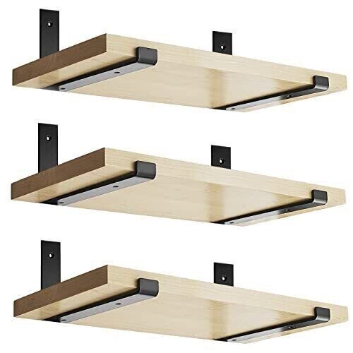 Shelf Brackets 12 Inch with Lip for DIY Floating Shelf L Shelf