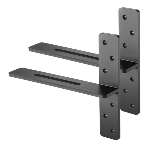Shelf Brackets 14 Inch - Heavy Duty Floating Shelf Brackets 2 Pcs - T-Shaped Wall Shelf Support - Strong Steel for Home, Kitchen, Garage