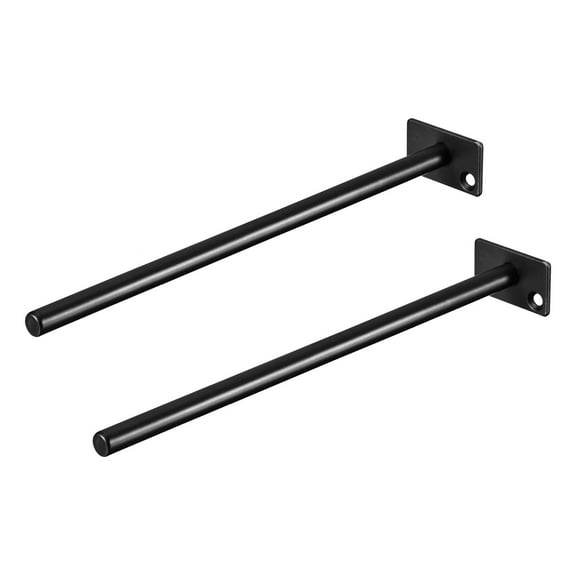 Shelf Brackets, 2 Pack 12" - Metal Hidden Floating Shelf Bracket, Round Invisible Shelf Supports for Wood Shelves