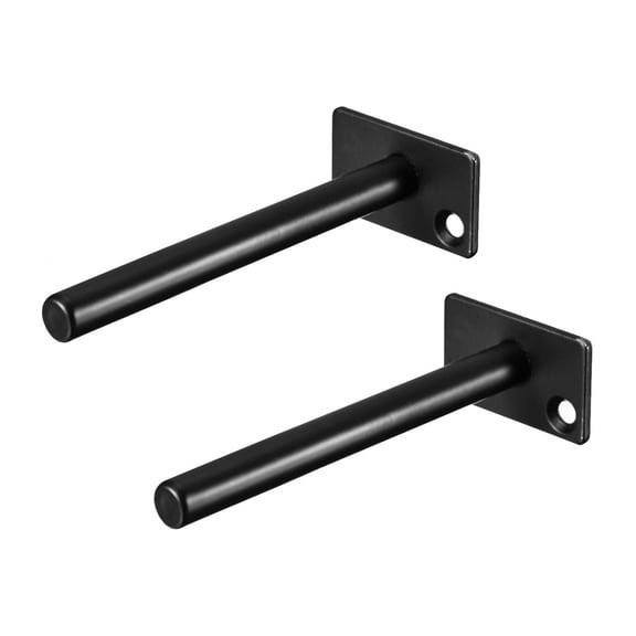 Shelf Brackets, 2 Pack 4" - Metal Hidden Floating Shelf Bracket, Round Invisible Shelf Supports for Wood Shelves