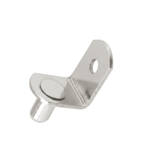 Shelf Brackets, 50PCS Nickel Plated Plate Holder L-Shaped Pegs 6mm Pin Glass Shelf Brackets Slatwall Accessories, Plate Stands Display Organizer For Cabinet Wardrobe Furniture Bookcase