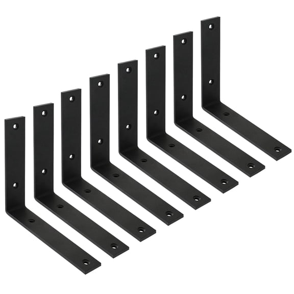 Shelf Brackets 8 Inch Wall L 8pcs Heavy Duty For Shelves Metal White Rustic Industrial Diy Opening Project Hardware Included