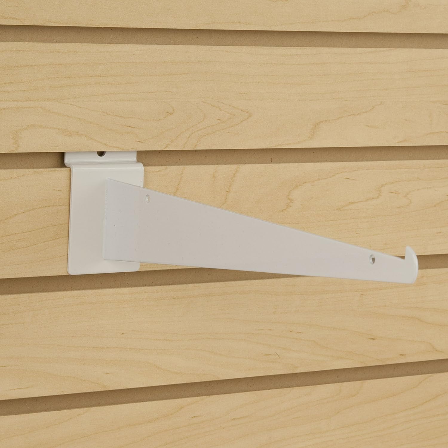 Shelf Brackets For Slatwall, 12", White (Pack Of 4) Fits All Slatwall