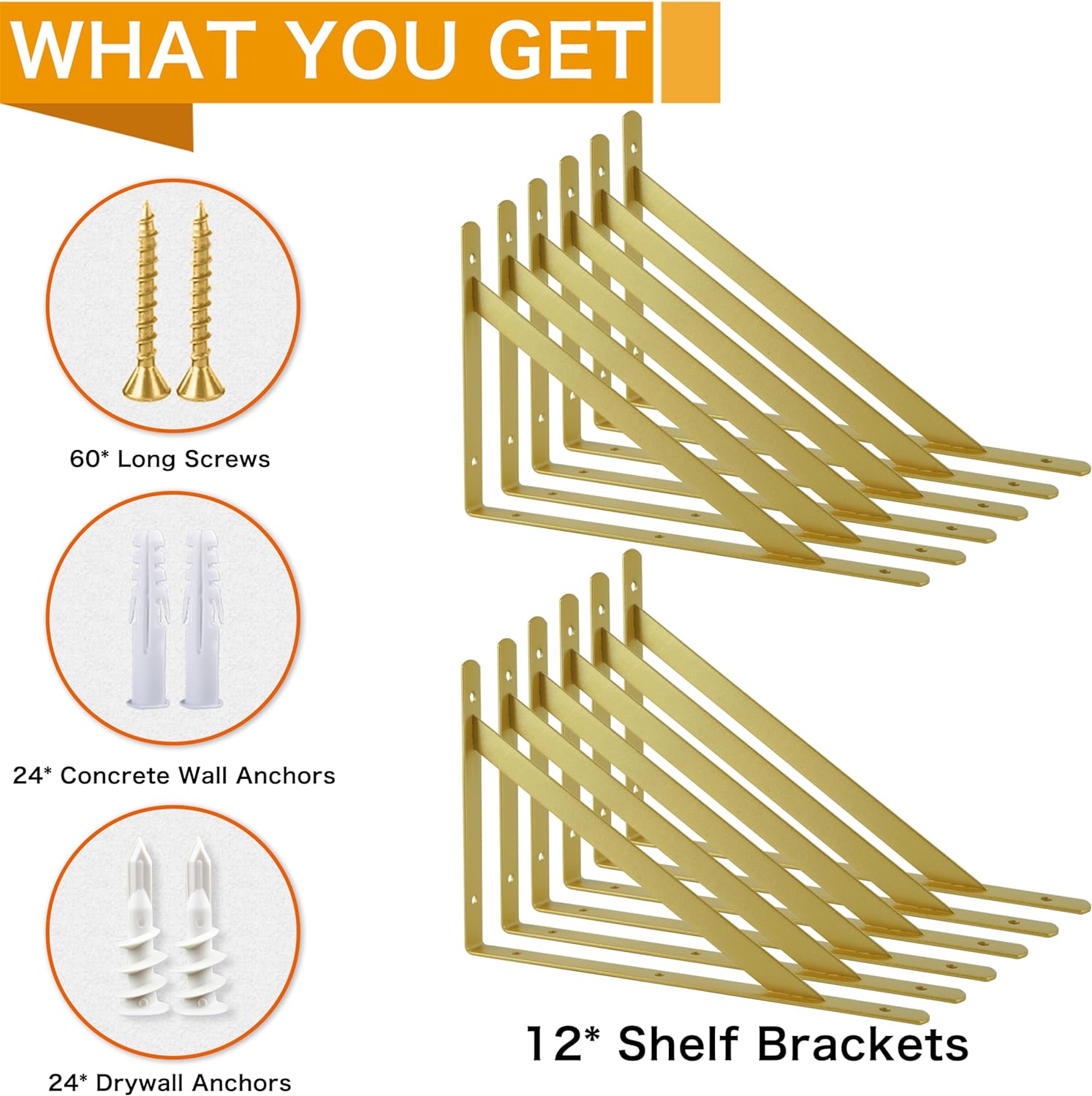 Shelf Brackets Gold Brackets For Shelves 10 Inch Metal Wall Mounted Shelf S