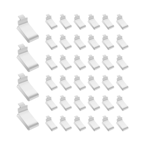 Shelf Clips 40 Pack, Adjustable Steel Pilaster Shelf Supports for Metal & Wood Shelves, Closet Organizers, Bookcases, Cabinets - Silver
