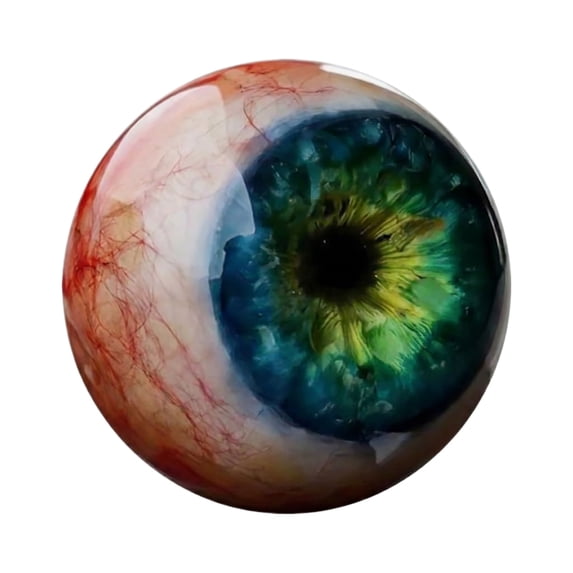 Shelf Decorations for Living Room, Teal Eyeball, Halloween Indoor Outdoor Decor, Purple Party Accent, Home Mantel Desk Wall Display, Single Piece