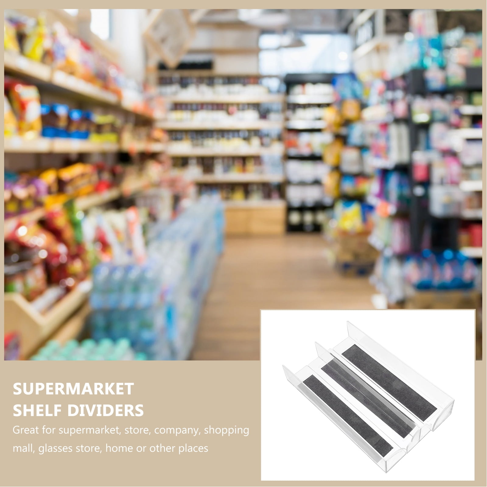 Shelf Dividers 3pcs Acrylic Shelf Divider Supermarket Commodity