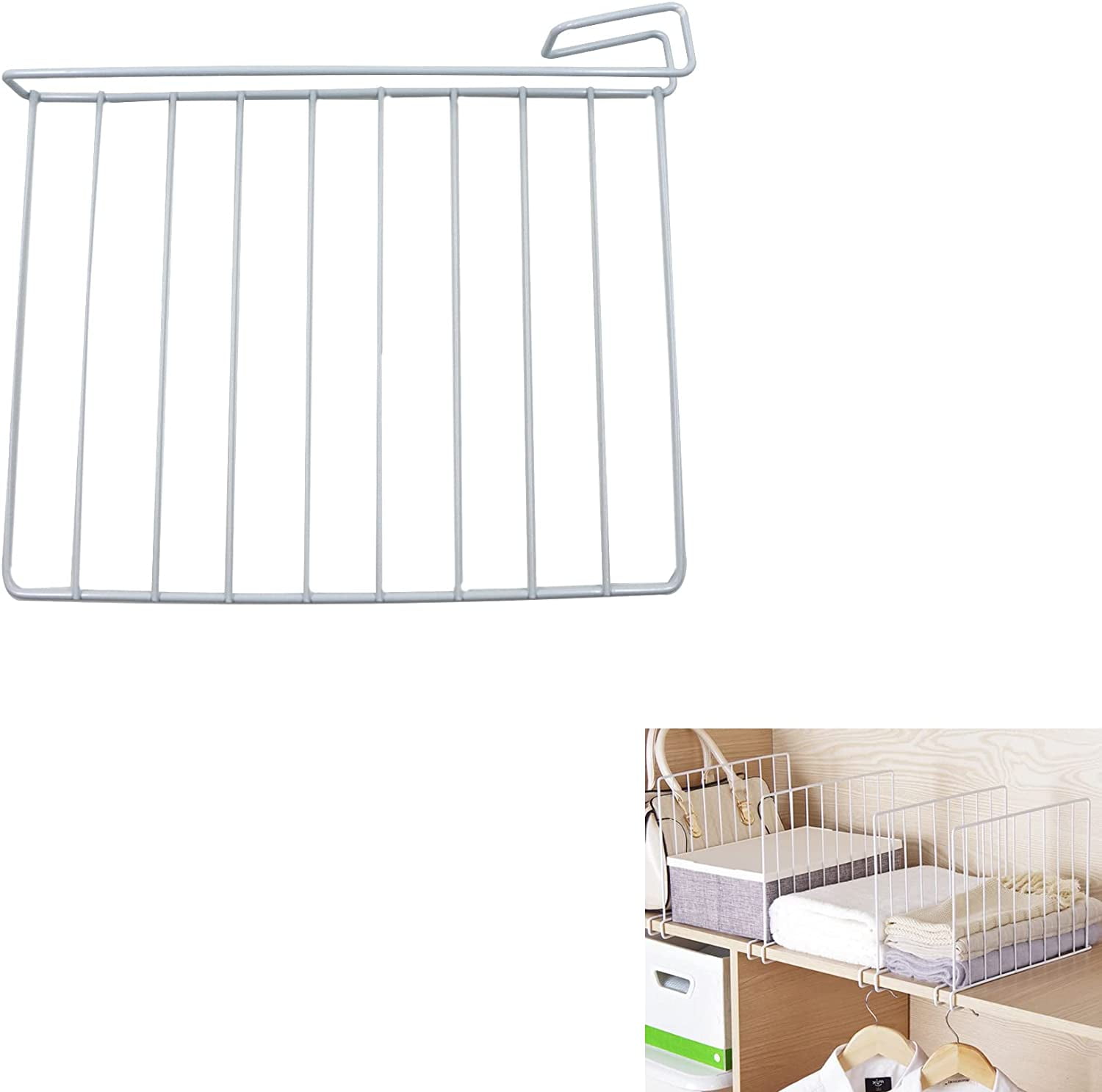 Shelf Dividers No Drilling,Ternel 2 Pcs Book Shelf Divider Wardrobe