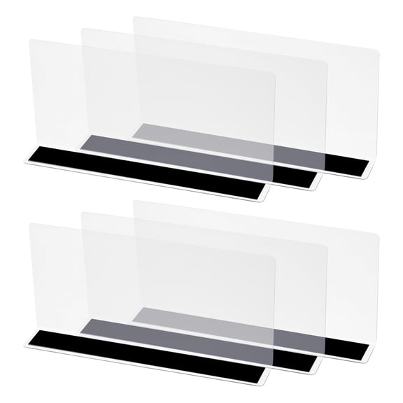 Shelf Dividers Plastic Closet Organizer with Magnetic, 9.8"x4.7" (Clear, 6 Pcs)