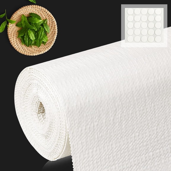 Shelf and Drawer Liner for Kitchen Cabinets Non-Adhesive Easy Cut Non-Slip Shelves Paper, Durable Washable Cupboards Liners Protector Cabinet Bathroom Drawers Pantry Shelving