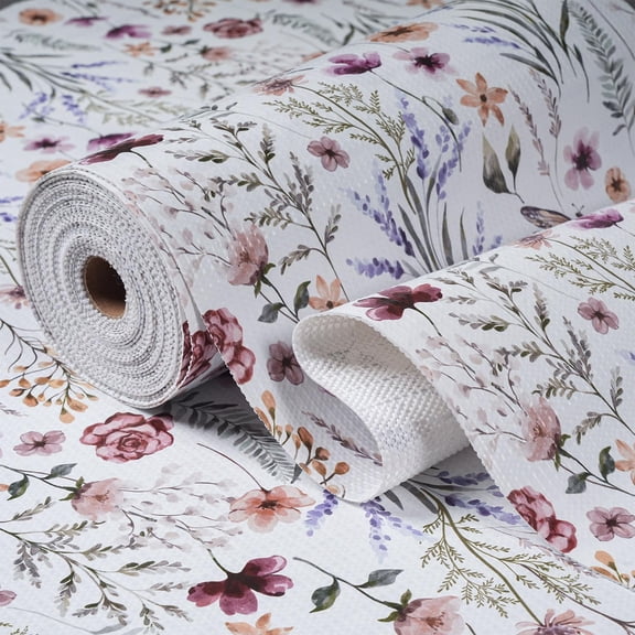 Shelf and Drawer Liner for Kitchen Cabinets Non-Adhesive Strong Non-Slip | Floral Cabinet Liners Kitchen, Waterproof Cupboard Liners,Easy to Clean,12IN x 10FT