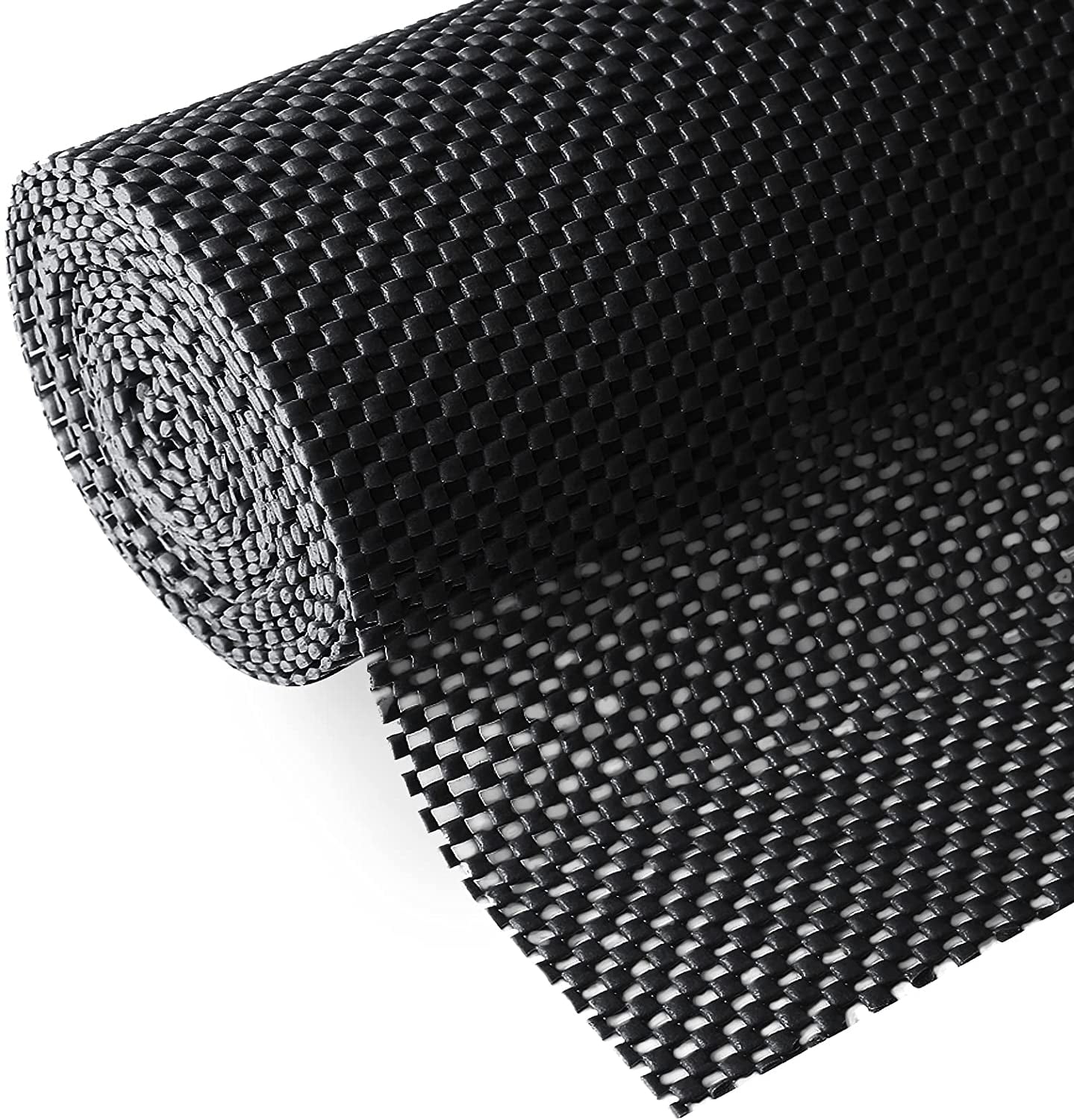 Shelf and Drawer Liner, Non-Adhesive Non Slip and Grip Durable Clean Pad Full Size 79 Inch for Drawers, Shelves, Cabinets, Storage, Kitchen, Desks, Kitchenware, Tableware, Black