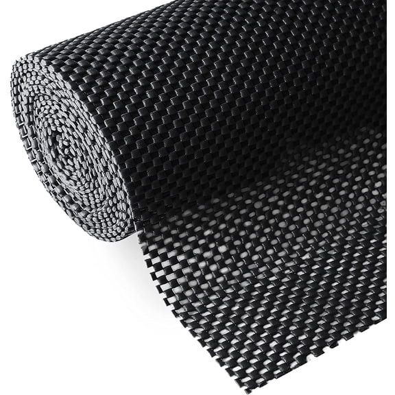 Shelf and Drawer Liner, Non-Adhesive Non Slip and Grip Durable Clean Pad Full Size 79 Inch for Drawers, Shelves, Cabinets, Storage, Kitchen, Desks, Kitchenware, Tableware, Black