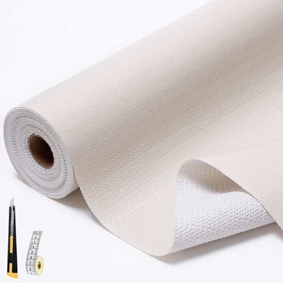 Shelf and Drawer Liners for Kitchen Cabinet,17.5IN x 10FT Non-Adhesive Cabinet Liners for Shelves,Non Slip Cupboard Liner Strong Grip Mats Protect Dresser,Shelf Paper-Off-White
