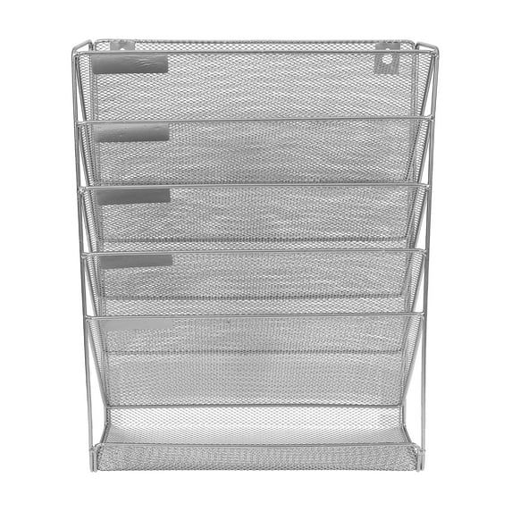 Shelf File Rack File Display Rack Desktop File Holder Office 41x32.5cm Silver
